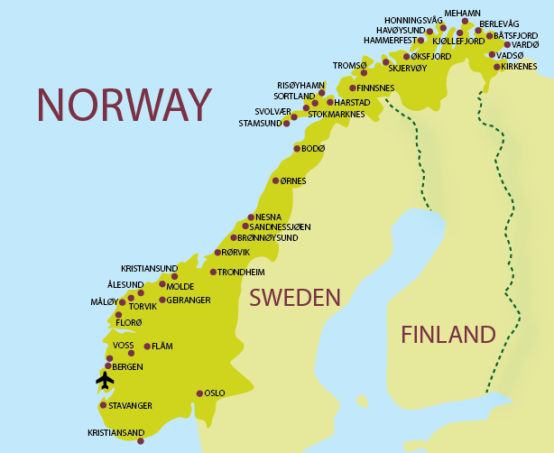 Norway family travel map